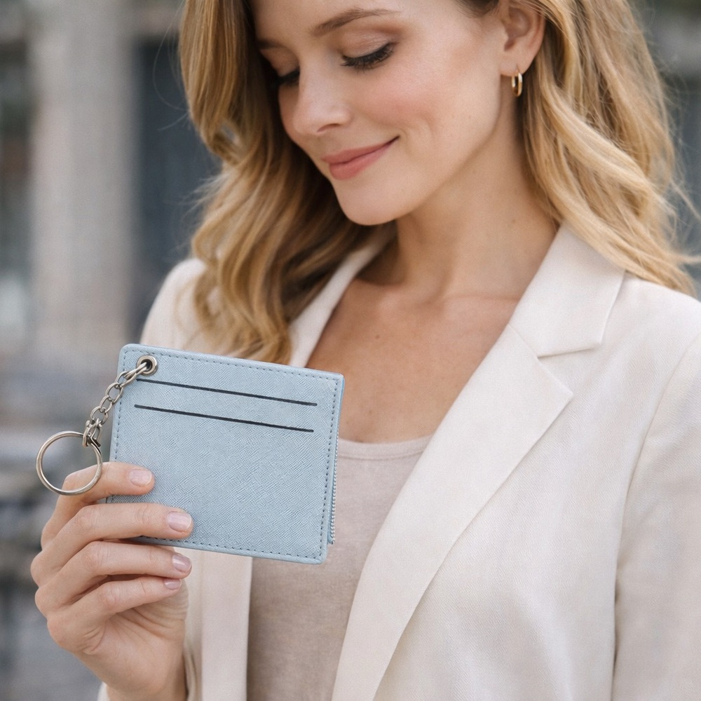 Elegant Blue Card Holder